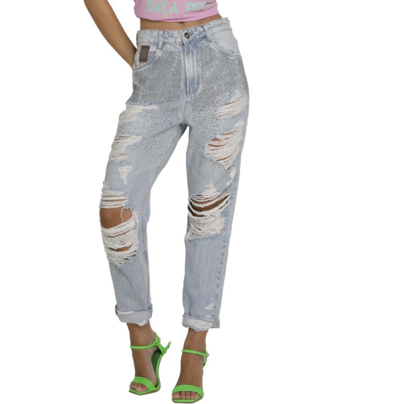 Calça jeans best sale onça