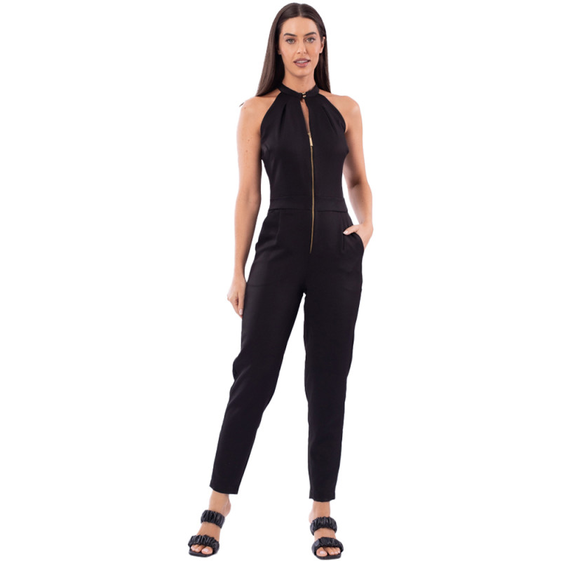 Macacao On a Preta Collor Bloking Av23 Preto Feminino