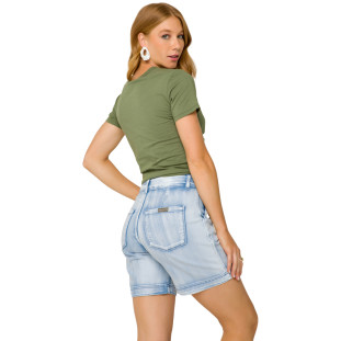 Bermuda Jeans Onça Preta Retro VE22 Azul Feminino