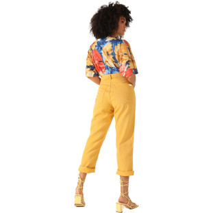 Calça Jeans Onça Preta Reta Color AV22 Amarelo Feminino
