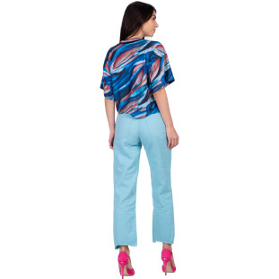 Calça Jeans Onça Preta Reta Color AV22 Azul Feminino