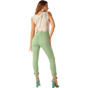 Calça Jeans Onça Preta Clochard Cargo AV22 Verde Feminino