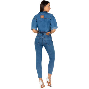 Calça Jeans Onça Preta Bordada IV22 Azul Feminino