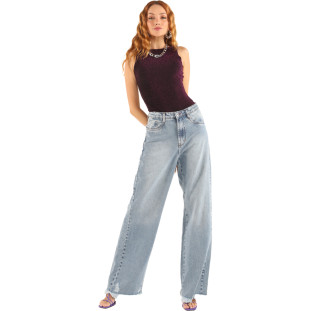 Calça Jeans Onça Preta Wide VE24 Azul Feminino