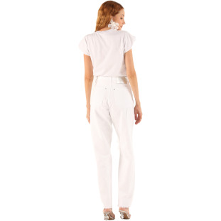 Calça Jeans Onça Preta Wide Rasgada VE24 Branco Feminino