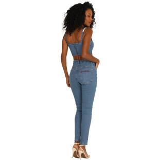 Top Jeans Onça Preta Laço AV24 Azul Feminino