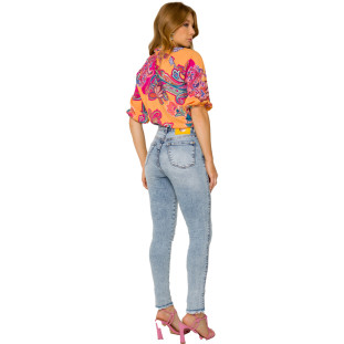 Blusa Onça Preta Detalhe Cordao VE22 Amarelo Feminino