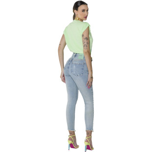 Blusa Onça Preta Muscle Franzida O23 Verde Feminino