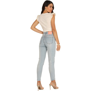 Blusa Onça Preta Bordado Manga Laise AV24 Off White Feminino