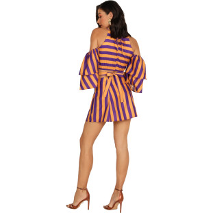 Blusa Onça Preta Babado AV24 Roxo Feminino
