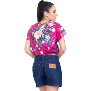 Blusa Onça Preta Amarracao 1030 PR23 Rosa Feminino