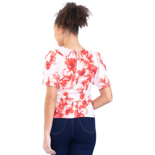 Blusa Onça Preta Manga Gode PR23 Vermelho Feminino