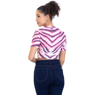 Blusa Onça Preta Estampada Basic PR23 Rosê Feminino