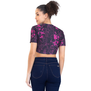 Blusa Onça Preta Estampada Basic PR23 Preto Feminino