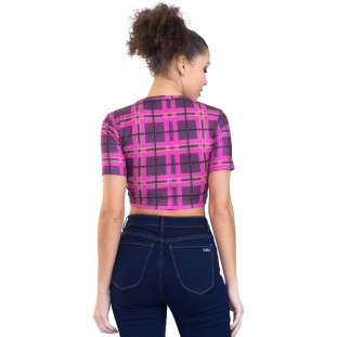 Blusa Onça Preta Estampada PR23 Rosa Feminino
