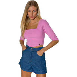 Blusa Onça Preta 45385 Recortes In24 Rosa Feminino