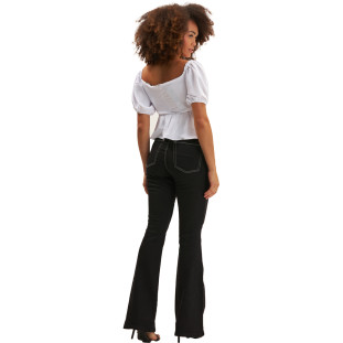Blusa Onça Preta Decote Aberto Ve25 Branco Feminino