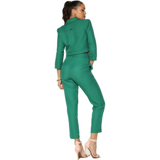 Blazer Cropped Onça Preta I23 Verde Feminino