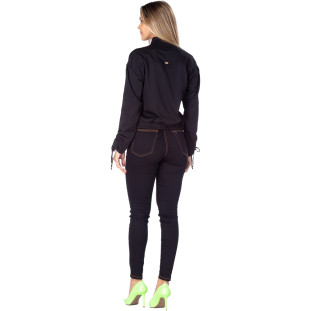 Jaqueta Onça Preta Floral IV22 Preto Feminino