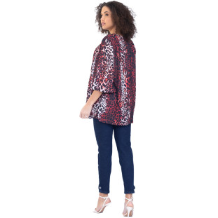 Kimono Onça Preta Estampado PR23 Vermelho Feminino