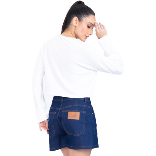 Moletom Onça Preta Cropped PR23 Off White Feminino