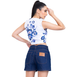 Regata Onça Preta Cropped PR23 Branco Feminino