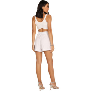 Shorts Onça Preta Cinto AV24 Branco Feminino