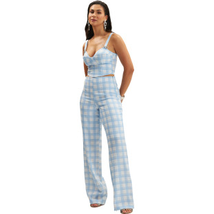Top Onça Preta Corselet Ve25 Azul Feminino