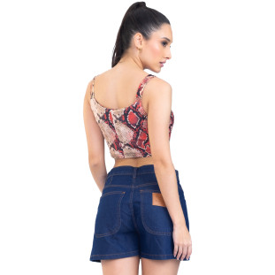 Top Onça Preta Corselet PR23 Vermelho Feminino