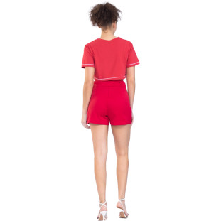 Tshirt Onça Preta Cropped Trama VE23 Vermelho Feminino