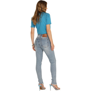 Blusa Onça Preta Flower Estampada AV24 Azul Feminino