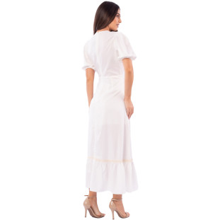 Vestido Onça Preta Midi Estampado Av23 Off White Feminino