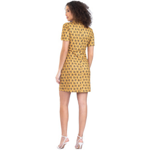 Vestido Onça Preta Maxi Tee Gola Alta IV23 Amarelo Feminino