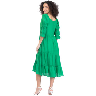 Vestido Mid Onça Preta New Western I23 Verde Feminino