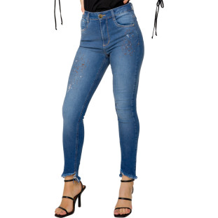 Calça Jeans Onça Preta Skinny Splash VE22 Azul Feminino