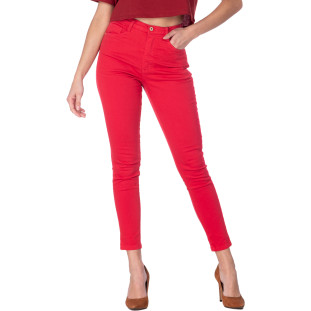 Calça Jeans Onça Preta Skinny Collor IV22 Vermelho Feminino