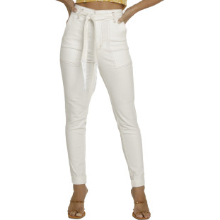Calça Jeans Onça Preta Franja V23 Off White Feminino