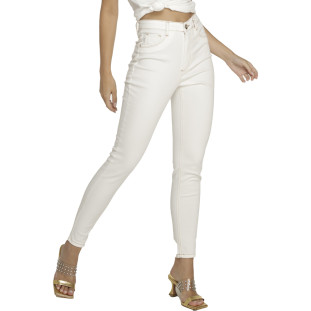 Calça Jeans Skinny Onça Preta Foil V23 Off White Feminino