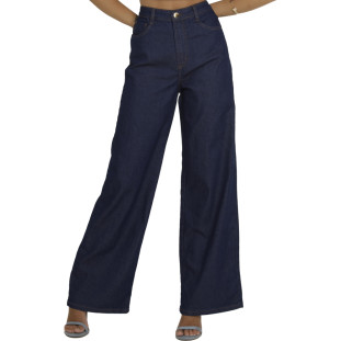 Calça Jeans Wideleg Onça Preta Basica V23 Azul Feminino