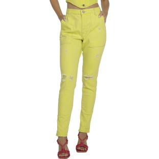 Calça Jeans Onça Preta Neon Collor V23 Verde Feminino