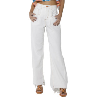 Calça Jeans Wideleg Onça Preta Pt Av23 Off White Feminino