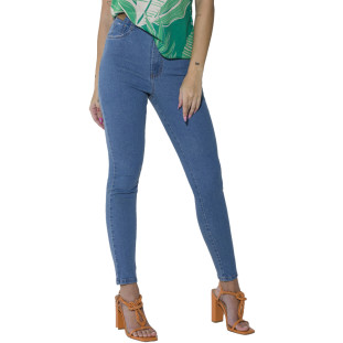 Calça Jeans Skinny Onça Preta Com Aplicacao O23 Azul Feminino