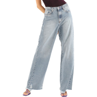 Calça Jeans Onça Preta Wide VE24 Azul Feminino
