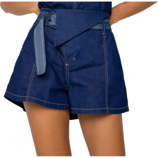 Shorts Jeans Onça Preta Sobreposicao VE22 Azul Feminino