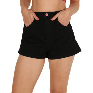 Shorts Jeans Onça Preta Largo Basico AV24 Preto Feminino