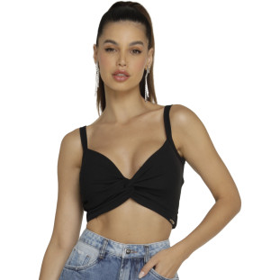 Blusa Onça Preta Top Cropped Mini VE23 Preto Feminino