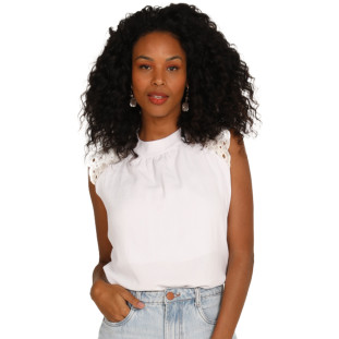 Blusa Onça Preta Barra Layse AV24 Branco Feminino