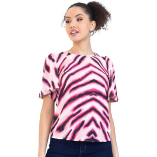 Blusa Onça Preta Manga Gode PR23 Rosê Feminino