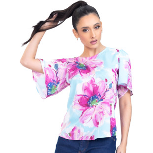 Blusa Onça Preta Manga Gode PR23 Rosa Feminino