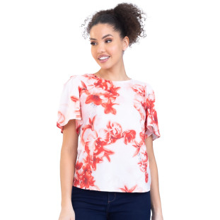Blusa Onça Preta Manga Gode PR23 Vermelho Feminino